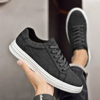 Men's Embossed Leather Sneakers | Casual Detail