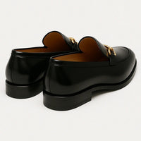 Men's Faux Leather Horsebit Loafers | Formal Dress Shoe Detail