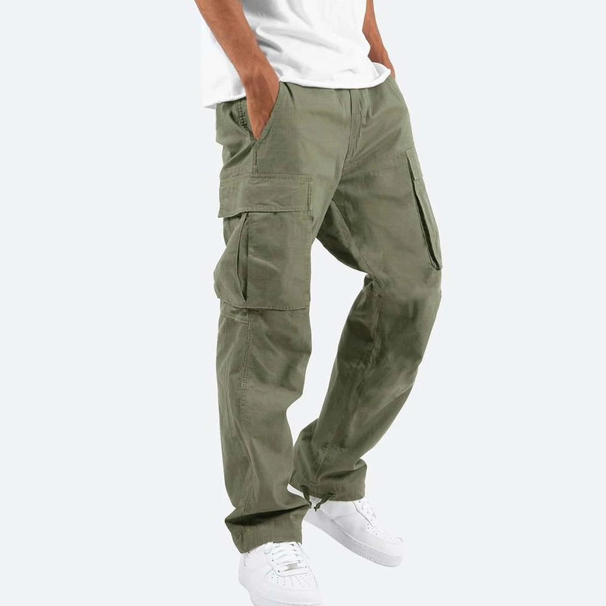Men's Flap Pocket Cargo Trousers | Relaxed Fit Utility Side