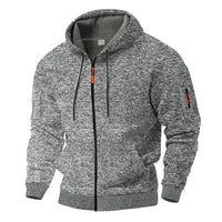 Men's Full Zip Hooded Jacket | Sleeve Pocket Outdoor Detail