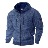 Men's Full Zip Hooded Jacket | Sleeve Pocket Outdoor