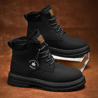 Men's Fur Lined Insulated Snow Boots | Chunky Lug Sole View 14