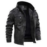 Veste homme en cuir véritable | Poche poitrine, coupe classique