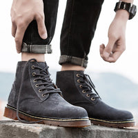 Men's Genuine Suede Boots | Lug Sole Ankle Angle