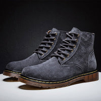 Men's Genuine Suede Boots | Lug Sole Ankle Close Up