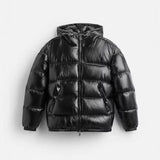 Doudoune matelassée brillante pour homme | à capuche, hiver
