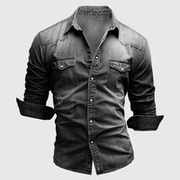 Men's Gradient Denim Shirt | Slim Fit Detail