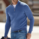Men's Half Zip Mock Neck Sweater | Quarter-Zip Knit Fit