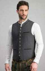 Chaleco tradicional de hombre con cuello alto y botones