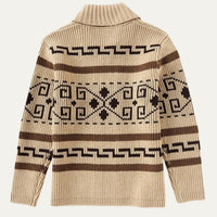 Men's Jacquard Button Up Shawl Collar Cardigan Sweater Detail