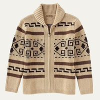 Men's Jacquard Button Up Shawl Collar Cardigan Sweater Hero