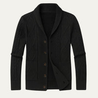 Men's Knit Cardigan Sweater | Shawl Collar Relaxed Fit Lifestyle