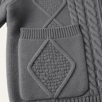 Men's Knit Cardigan Sweater | Shawl Collar Relaxed Fit Side