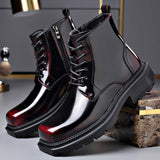 Botines de cuero para hombre | Suela dentada gruesa