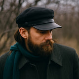 Gorra de pescador de cuero para hombre | Copa de fieltro