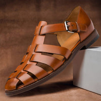 Men's Leather Fisherman Sandals | Multi-Strap Detail