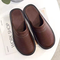 Men's Leather Slip On Clogs | Closed Toe House Shoes Hero