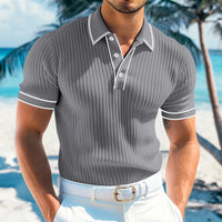 Men's Lightweight Contrast Trim Polo Top Side