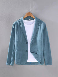 Men's Linen Blazer Jacket | Unstructured Summer Fit Side