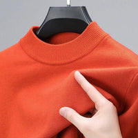 Men's Mock Neck Pullover Sweater Front