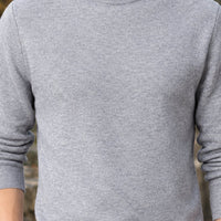 Men's Mock Neck Sweater | Slim Ribbed Knit Layer Front