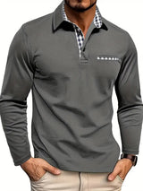 Polo de corte moderno para hombre | Cuello de cuadros en contraste