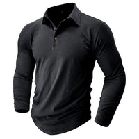 Men's Modern Longsleeve Polo | Contrast Inner Collar Smart Casual Back