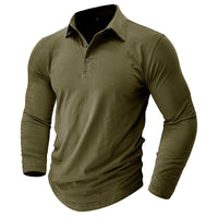 Men's Modern Longsleeve Polo | Contrast Inner Collar Smart Casual Detail
