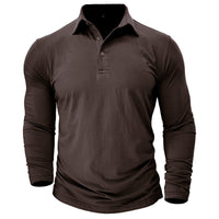 Men's Modern Longsleeve Polo | Contrast Inner Collar Smart Casual Full