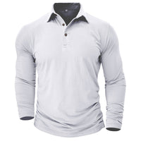 Men's Modern Longsleeve Polo | Contrast Inner Collar Smart Casual View 14