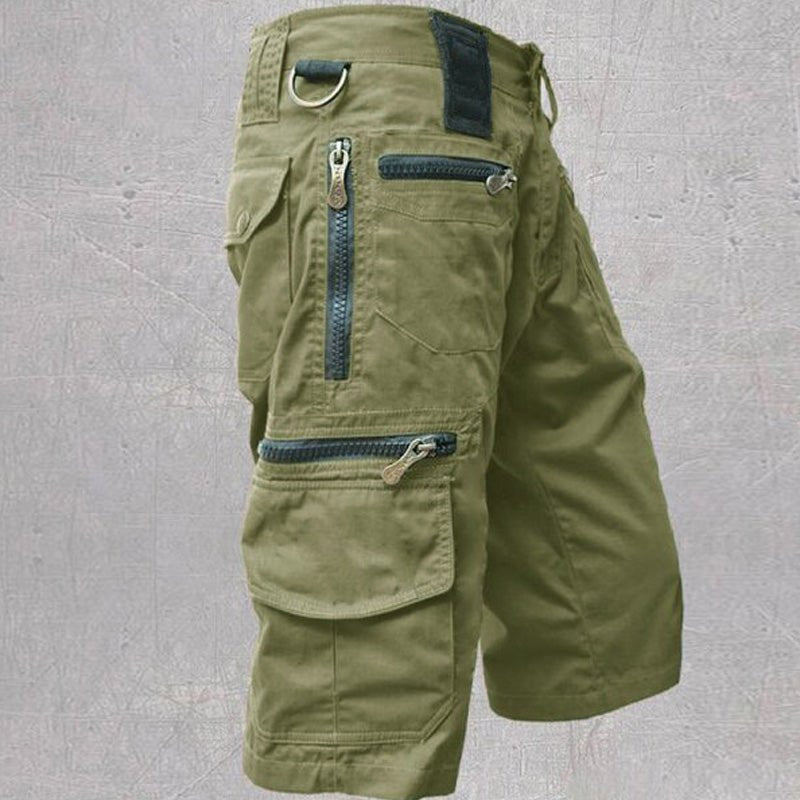 Men's Multi Pocket Cotton Shorts Pants Back