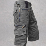 Pantalones cortos de algodón para hombre con múltiples bolsillos