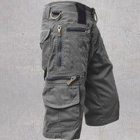 Men's Multi Pocket Cotton Shorts Pants Front