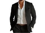 Blazer de lino para hombre con pecho abierto | Corte relajado de verano