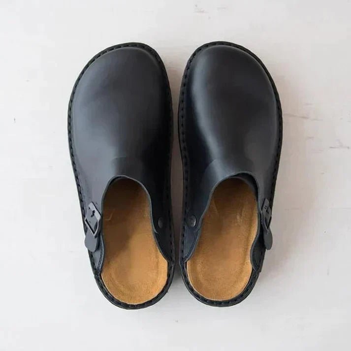 Men's Orthopedic Leather Clogs Shoes Side