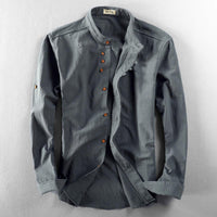 Men's Osaka Linen Shirt | Orange Buttons Front