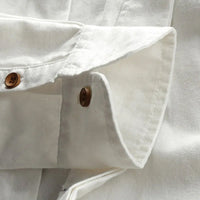 Men's Osaka Linen Shirt | Orange Buttons Full