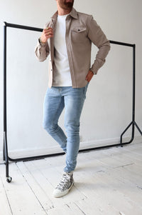 Men's Overshirt Jacket | Button Up with Chest Pockets Front