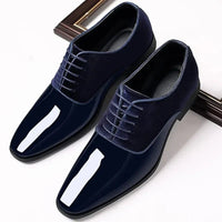 Men's Oxford Dress Shoes | Patent Suede Contrast Finish Back