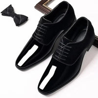 Men's Oxford Dress Shoes | Patent Suede Contrast Finish Close Up