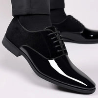 Men's Oxford Dress Shoes | Patent Suede Contrast Finish Lifestyle