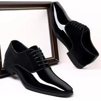 Men's Oxford Dress Shoes | Patent Suede Contrast Finish Side