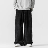 Men's Pleated Corduroy Pants | Wide Leg Cotton Streetwear Lifestyle
