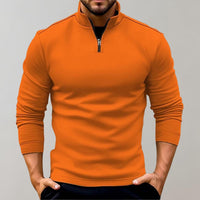 Men's Quarter-Zip Pullover | Stand Collar Layering Fit Detail
