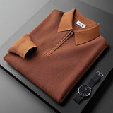 Camisa de punto waffle para hombre con cremallera de un cuarto | Informal entallada
