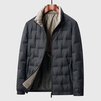 Men's Quilted Down Jacket | Windproof Winter Puffer Front