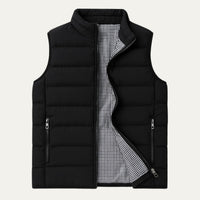 Men's Quilted Puffer Vest | Horizontal Channel Insulated Gilet Detail