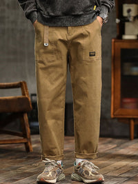 Men's Relaxed Cotton Utility Pants Detail