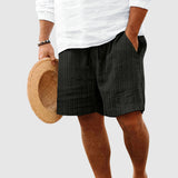 Men's Ribbed Cotton Striped Shorts | Drawstring