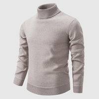 Men's Ribbed Turtleneck Sweater | Knit Poly-Blend Back